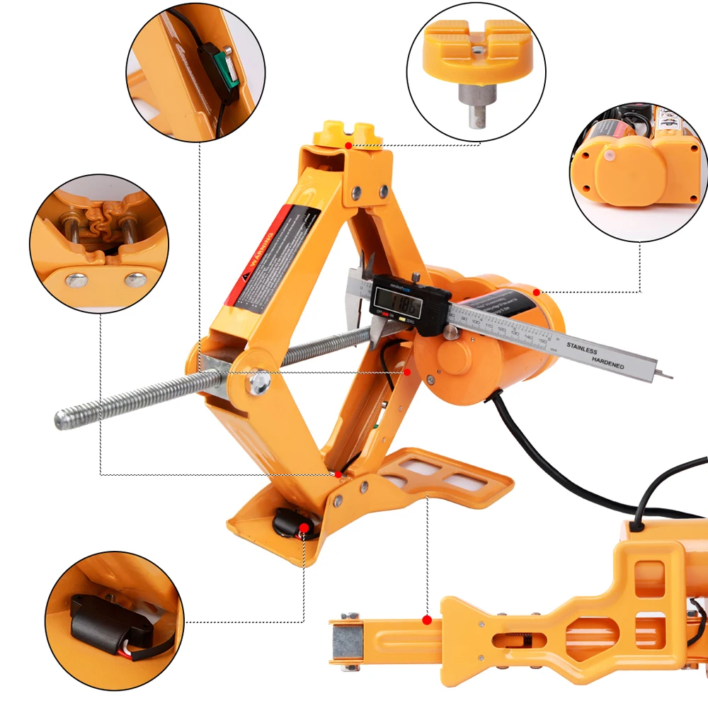Электрический домкрат, подъемный диапазон 120-350 мм, ножничный тип, автомобильные стальные электрические домкраты, оборудование для