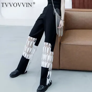 

loose Lace High Waist Pants Fashion New 2020 Spring Elegant Patchwork Small Fresh Casual Style Minority Wide Leg Pants P060