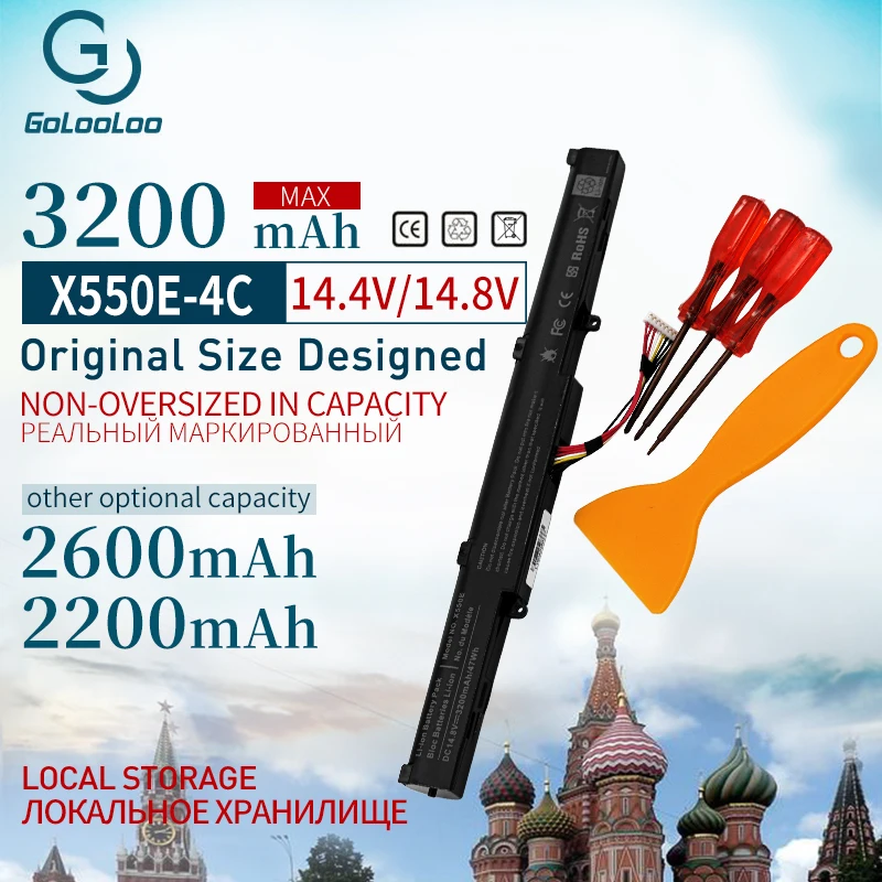 Pаспродажа 2200 мАч 14,8 в ноутбука Батарея A41 X550E для ASUS x550e X450 X450J A450V A450 F450 X450E A450J F450E F450JF F450C X751L X751M