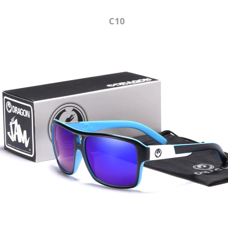 Зеркальные линзы для мужчин дракон фирменный дизайн вождения Рыбалка солнцезащитные очки Квадратные очки для мужчин UV400 летние оттенки очки