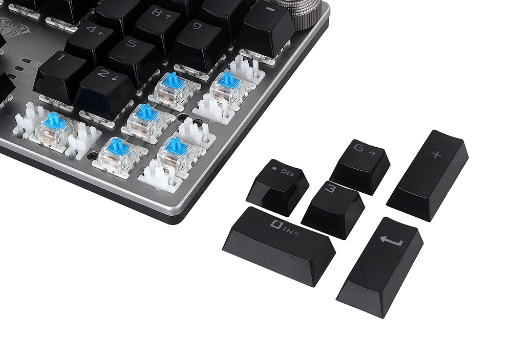 keyboard for multiple computers AULA PC Mechanical Keyboard 104 keys USB MIX LED Backlit Black Blue Switch for Arabic Russian Spanish Hebrew gaming Keyboard computer keypad