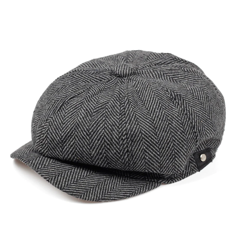 

Men British Style Octagonal Hats Winter Wool Hat Gatsby Cap Ivy Hat Golf Driving Autumn Women Cotton Flat Cabbie Newsboy Caps