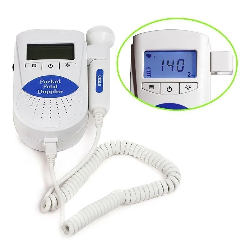 

3.0MHZ Fetal Doppler Ultrasound Sound Baby Heartbeat Monitor Detector LED Digital Prenatal Pocket FD-100 Fetal Doppler