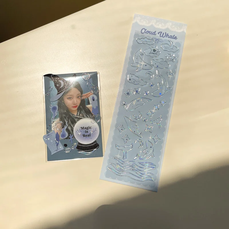 1Pc Ins Style Bronzing Butterfly Jellyfish Laser Sticker Bronzing Creative Handbook DIY Decorative Collage Material Sticker