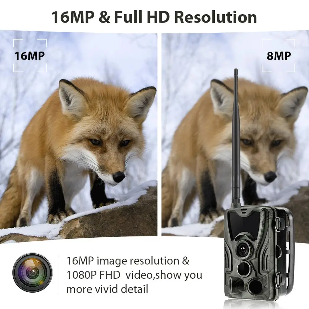 Hunting Trail Camera Trail Camera 4G Hunting Trail Camera SMTP MMS SMS 20MP 1080P Wireless Cellular Wildlife Cameras HC801LTE 0.3s IP65 Surveillance Camera