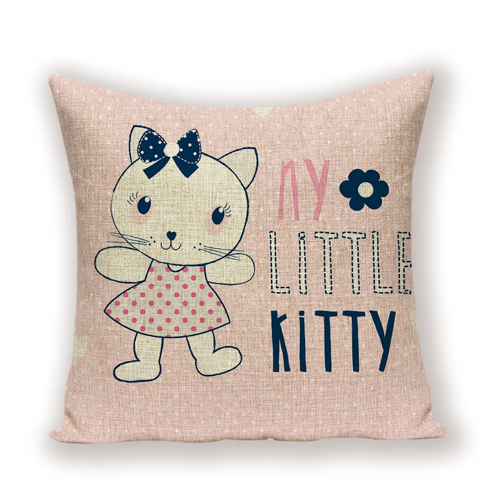 L1399-2 С рисунком кота из мультфильма, накидка для подушки, милый котенок декоративная наволочка Чехлы для подушек автомобиля размером 45*45 см белье Гостиная подушки Чехол Cojin - Цвет: L1399-2