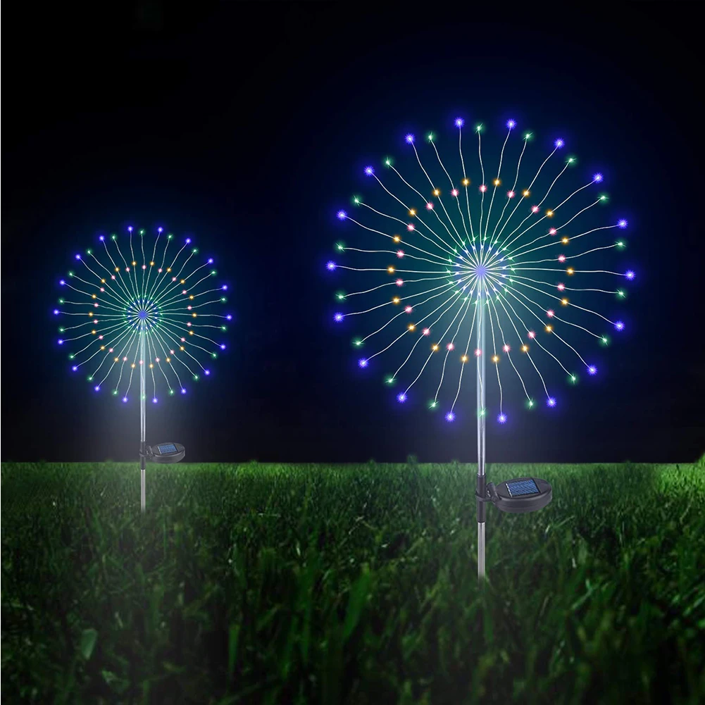 

Outdoor Landscape Light Backyard Garden Two Modes Flexible Anti Shock Fireworks Flowers Decorative Safe Solar Party DIY