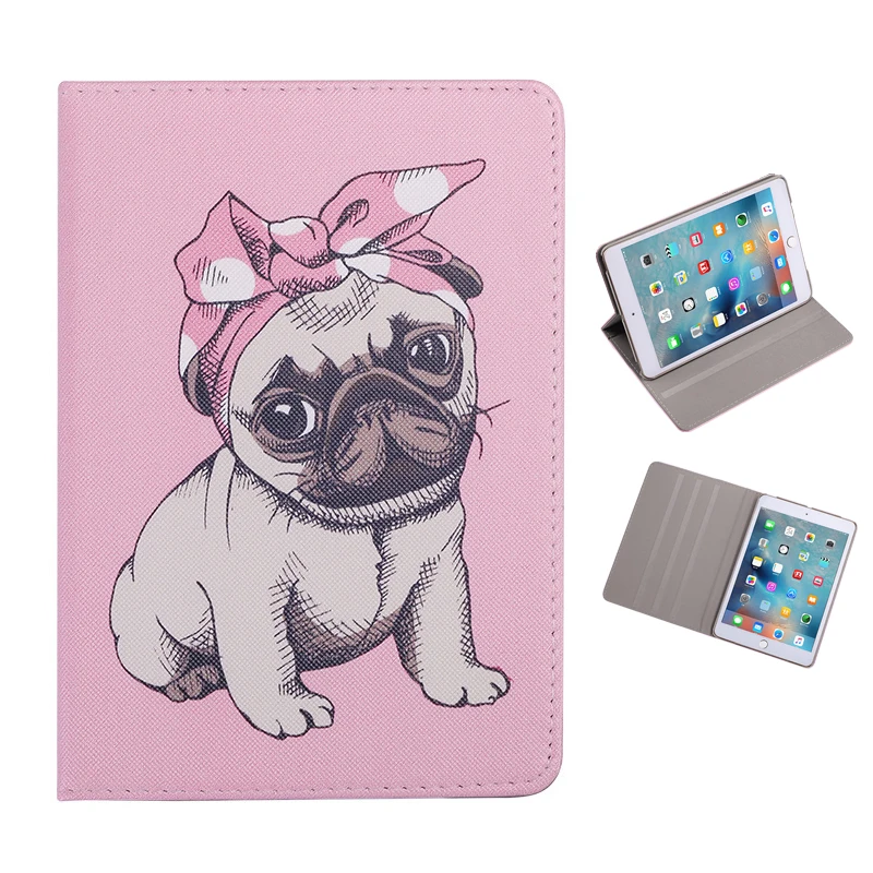 

For ipad 9.7 cover case mini 123 mini 4 mini 5 Flip smart stand cover PU leather Cute dog Tablet Shell For ipad 234 Air 1/2