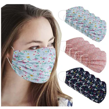 

5PCS Floral Face Mask Breathing Fashion Face-mask cubre bocas maseczka Breathable Reusable Masks Adult Maskswashable masques