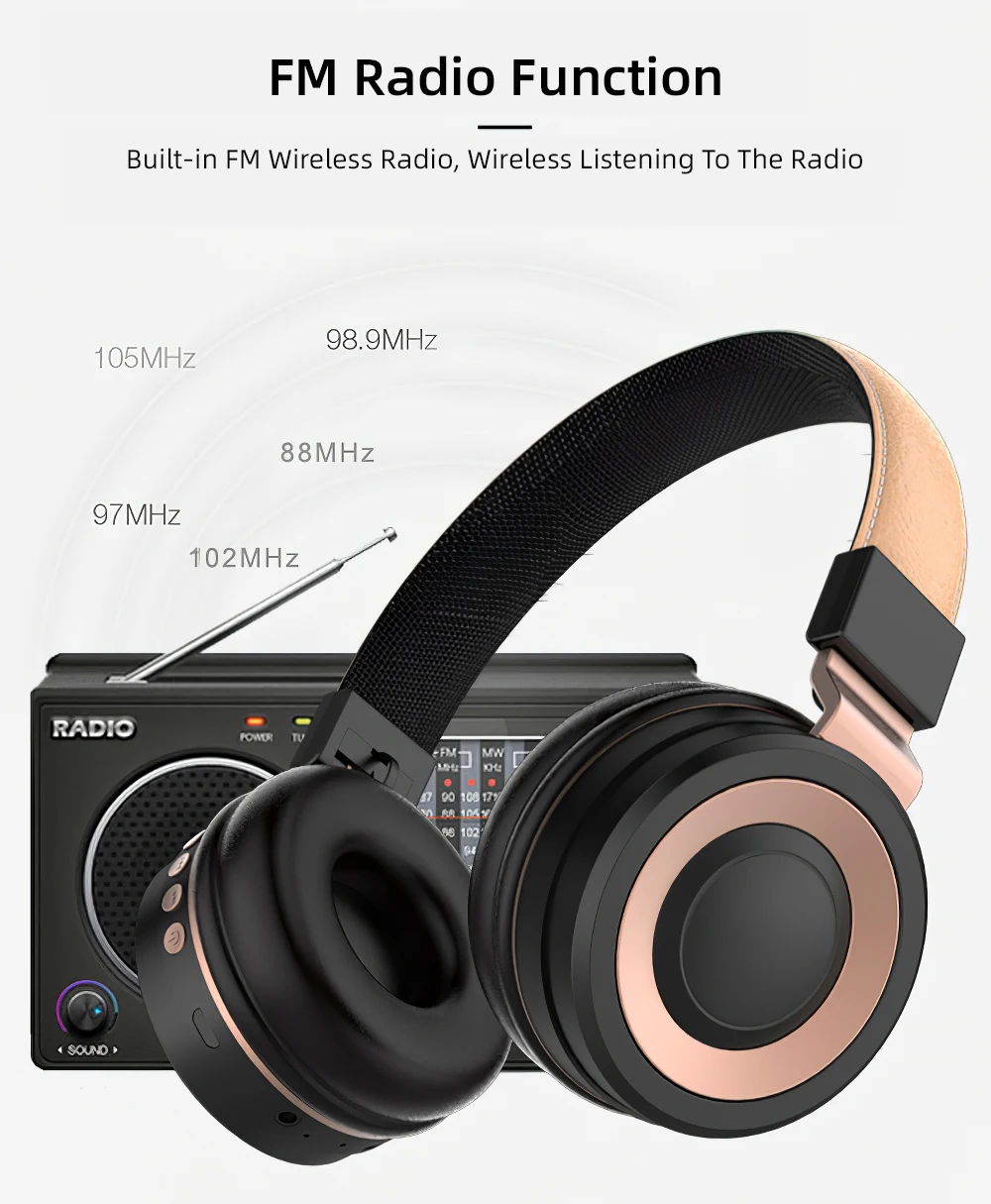 Беспроводные стерео наушники с микрофоном, многофункциональные наушники Bluetooth 4,2, складные наушники, спортивные HIFI дышащие наушники для мобильного телефона