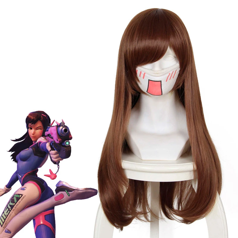

High Quality D.va Cosplay Wig OW 0verwatch Game Cowtume Role Play Wigs Halloween Costumes Hair Free Shipping