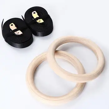 

28mm New Wooden Exercise Fitness Gymnastic Rings Arm Ups Muscle Equipments Ups Exercise Building Pull Fitness Body Crossfit E2O3