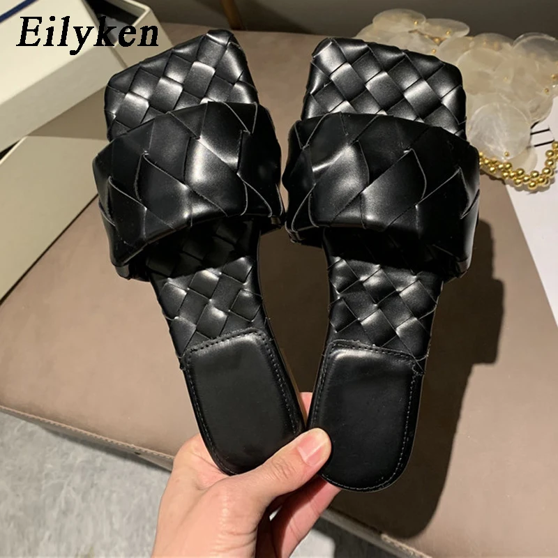 Eilyken/Популярные Модные Плетеные Кожаные женские туфли на плоской подошве с