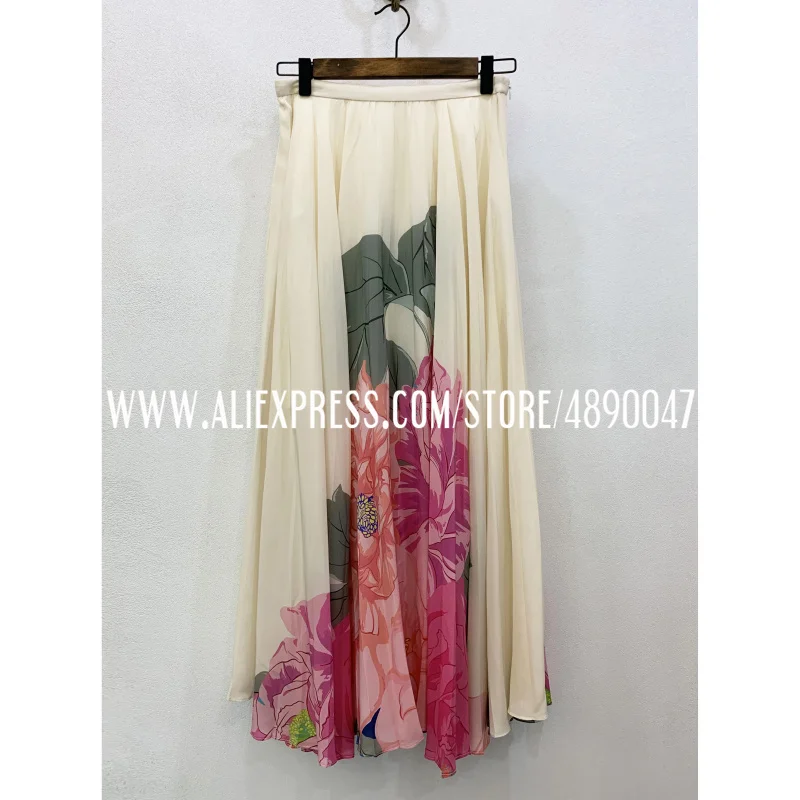 2020 Bohemian 100% Zijde Bloemen Positionering Bloemenprint Lente Zomer Geplooide Rok Hoge Kwaliteit Vrouwen Hoge Taille Rok 2020 Bohemian 100% Zijde Bloemen Positionering Bloemenprint Lente Zomer Geplooide Rok Hoge Kwaliteit Vrouwen Hoge Taille Rok