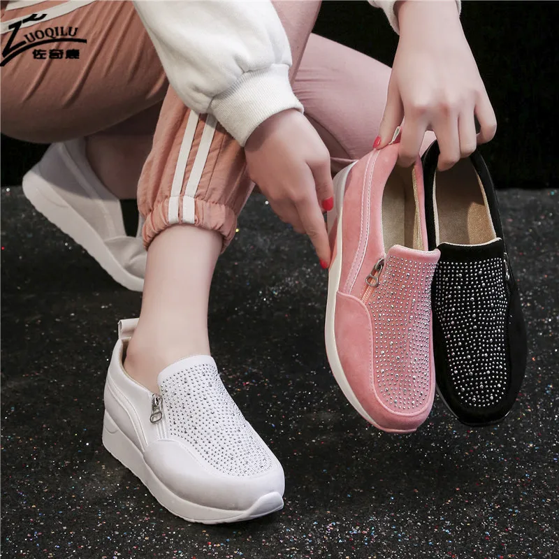 Women's Shoes Wedge Sneakers Women's Vulcanized Shoes Sequin Rocking Shoes Women's Shoes Fashion Girls Sneakers Women's Shoes