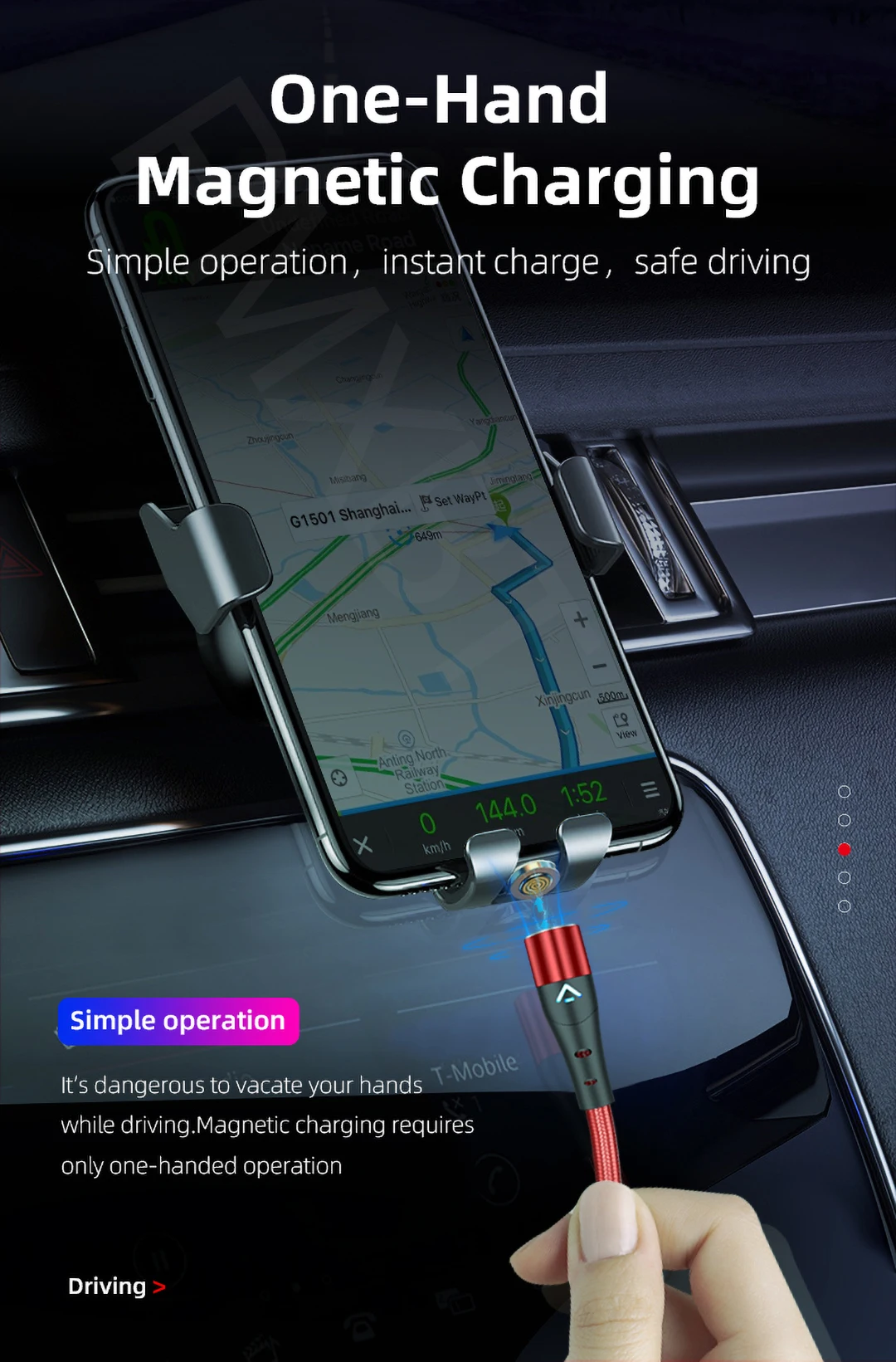 Магнитный кабель USB type-C для быстрой зарядки 3 А, светодиодный usb-кабель для Android, 1 м, 2 м, с функцией вращения магнита на 360 градусов