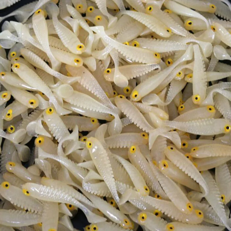 

10-20PCS Luminous Fishing Lure Silicone Fish Shaped Fishing Artificial Lure Bait 5cm Soft Silicone Tiddler Bait Fishing Lure