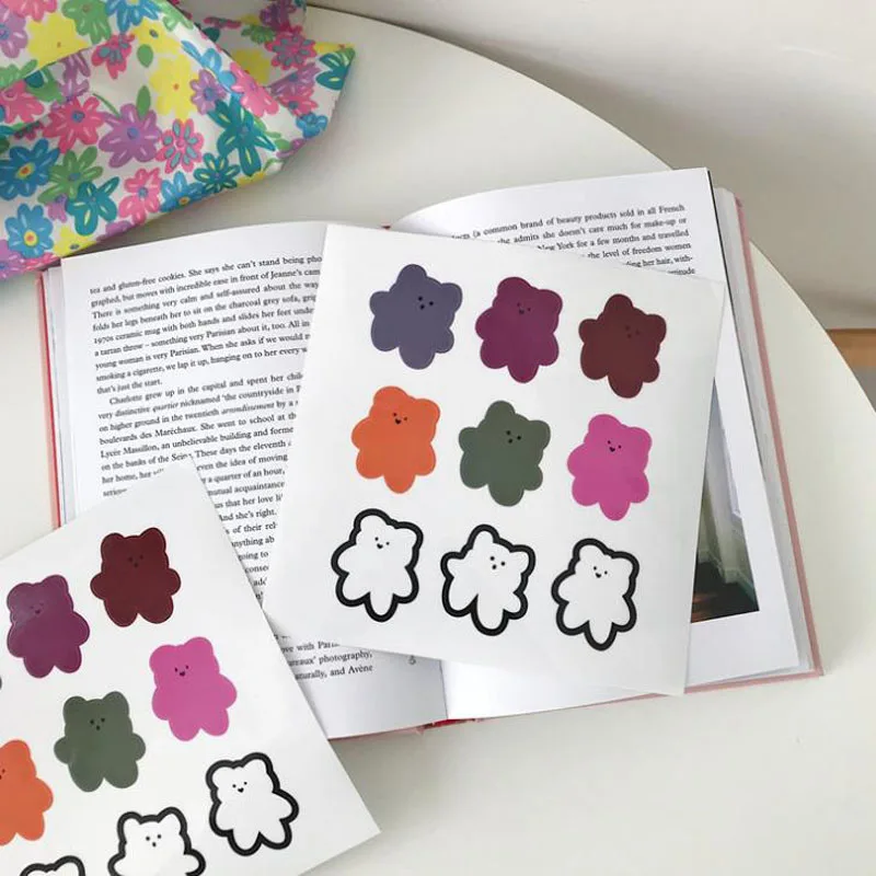 

1 Pcs Cartoon Candy Color Bear Decorative Stickers DIY Scrapbooking Label Stickers Phone Sticker Stationery Escolar Papeleria