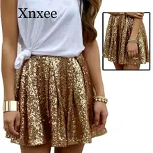 Шикарные юбки, Женская юбка с золотыми пайетками, Повседневная модная одежда с блестками и принтом, уличные костюмы для девочек