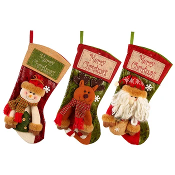 

Christmas Decorations for Home Natal Navidad Sock Christmas Tree Decor New Year Christmas Stocking Sack Xmas Gift Candy Bag Noel