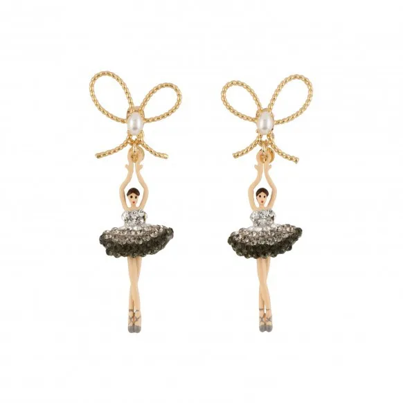 

New Style Ballet High-End Enamel Earrings INS Diamond Set Western Style Commuting Qingdao Jewelry