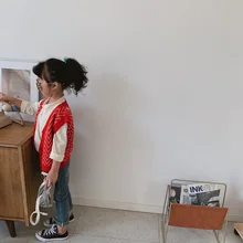 Ctong. Дети 19 осень родитель и ребенок дети мужчины и женщины родитель и ребенок пряжи ретро жилет