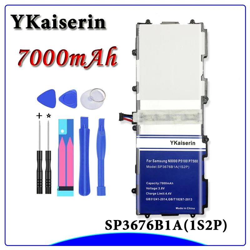 

YKaiserin 7000mAh Battery SP3676B1A(1S2P) For Samsung GALAXY Note 10.1 GT N8000 N8010 N8020 GT P7500 P7510 Tab 2 GT P5100 P5120