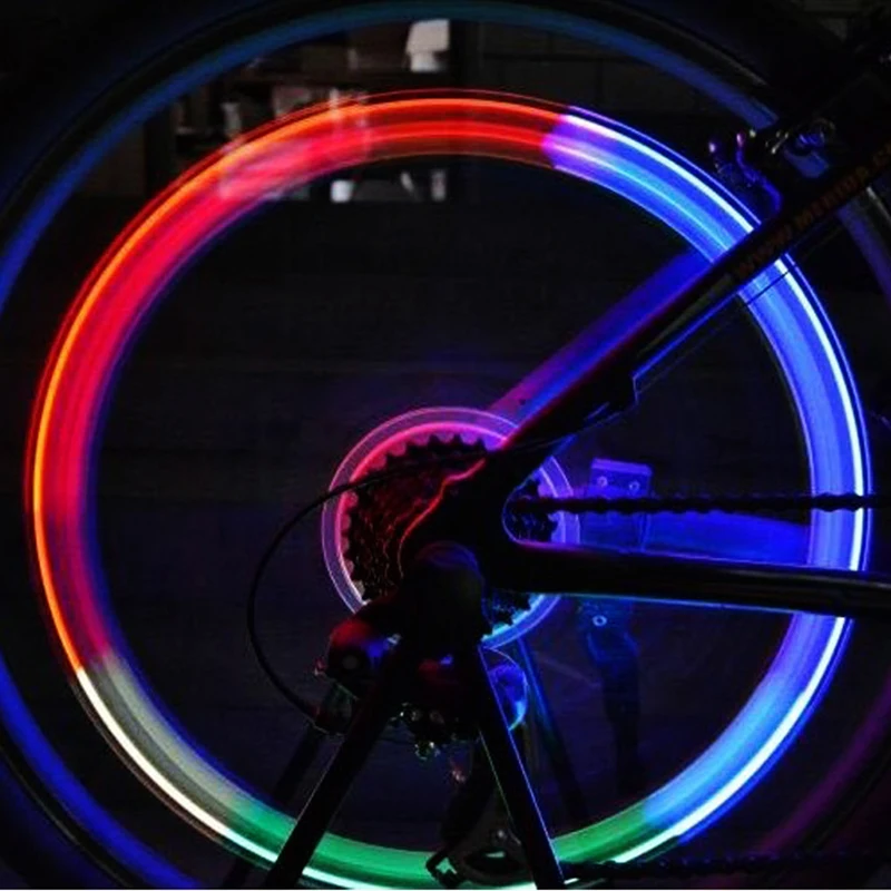 7 LED Neon Cycle Bicycle Bike Lamp Wheel Tire Spoke Valve Light New. 