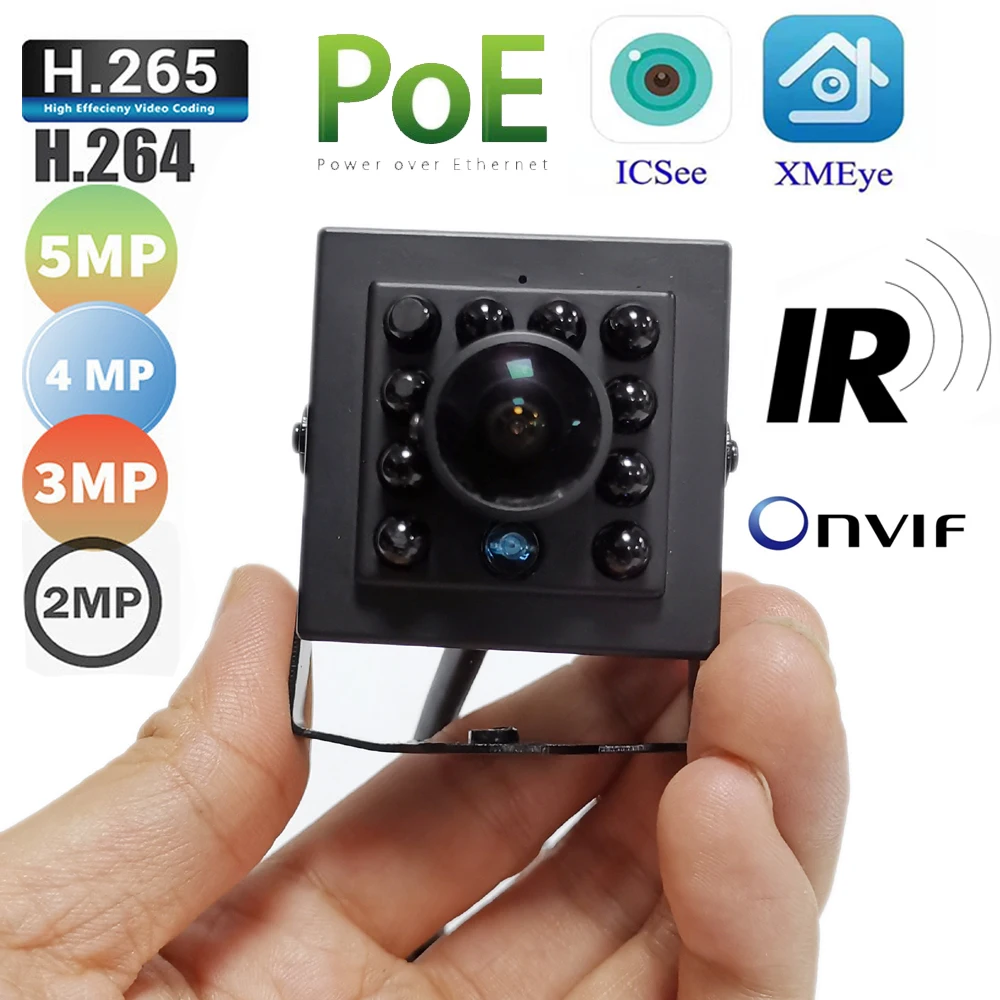 IP-камера рыбий глаз PoE 5 Мп 3 2 МП Onvif для помещений инфракрасное ночное видение