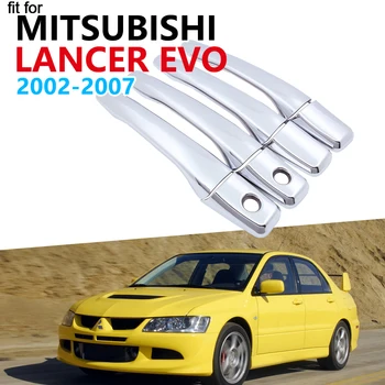 

Luxurious Chrome Door Handle Cover Trim Set for Mitsubishi Lancer Evo VII VIII IX 7 8 9 2002~2007 Accessories Car Stickers 2006