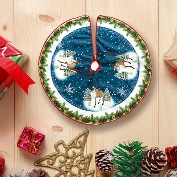 

High-end Christmas Cloth Tree Skirt Christmas Decorations 90CM Christmas Tree Bottom Decorative Tree Skirt #CO
