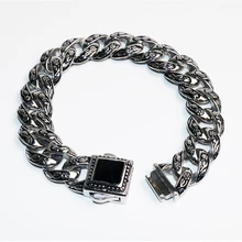 Модный панк-стиль, мужской браслет из нержавеющей стали, твердый цветок, ширина 15 мм, мужской браслет в стиле хип-хоп, вечерние, рок, мужские ювелирные изделия VB803
