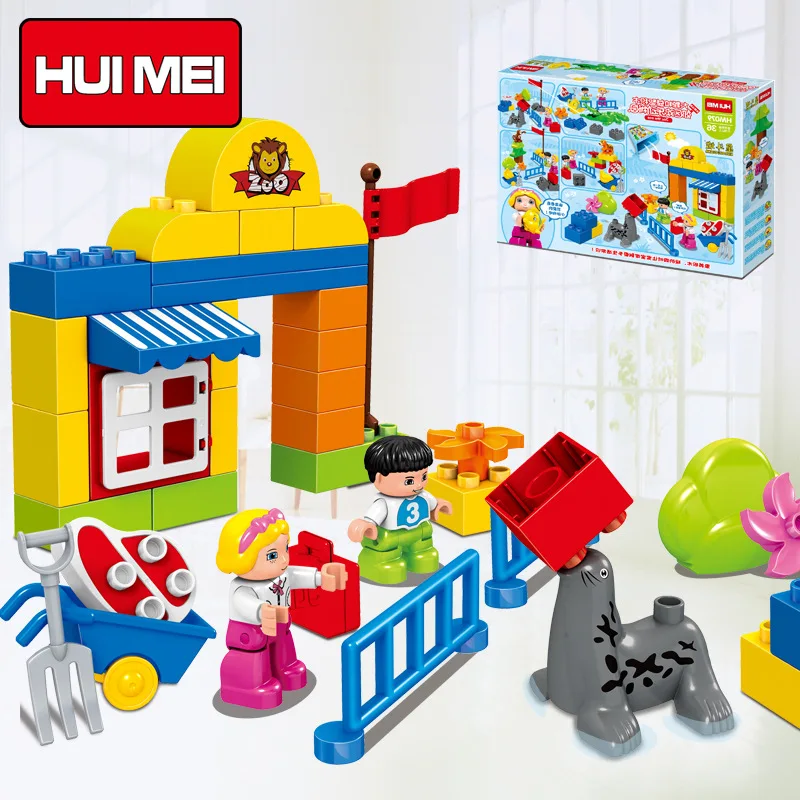 

Hui mei Building Blocks Assembled Large Particles Joy Zoo Fight Inserted CHILDREN'S Toy Educational 2-3-6-Year-Old