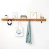 Wall Shelf Wood Wall Clothes Rack Organizer Coat Hook Rack Towel Hanger Holder Wood Coat Rack Hanger Key Holder Shelf ► Photo 3/6