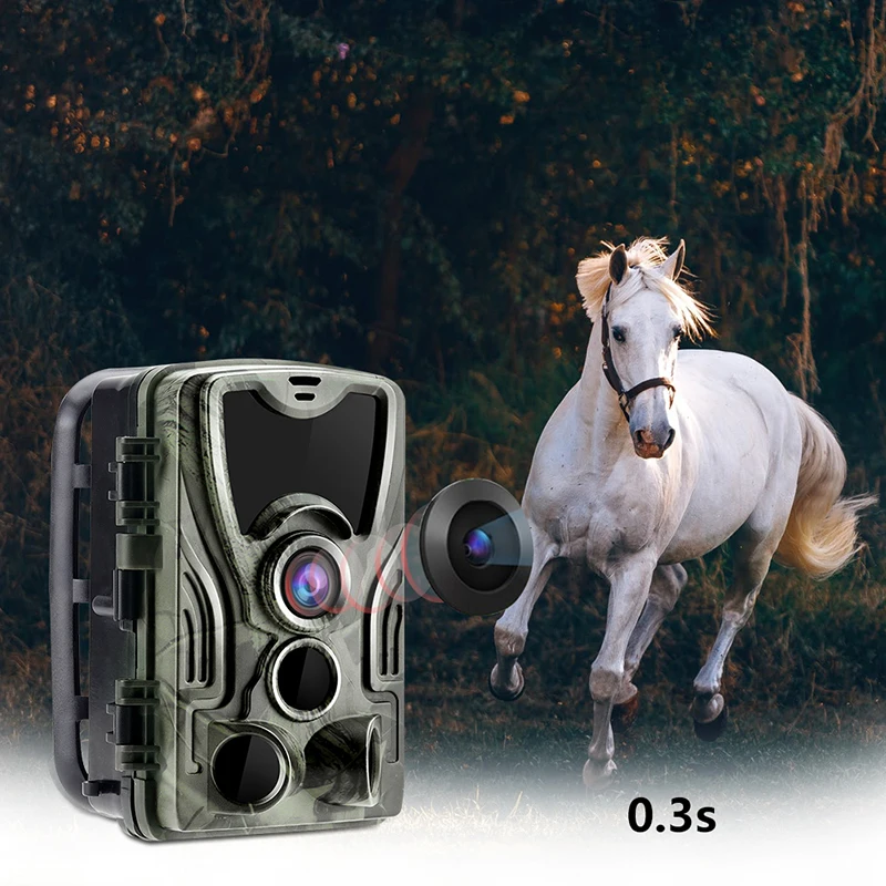 HC801A Hunting Trail Camera Digitial Wildlife Scouting Camera Night Vision Motion Activated 120&deg;,0.3s Outdoor Camera Trigger