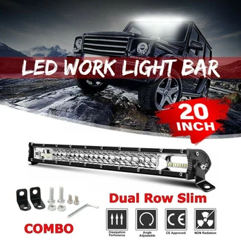 

Waterproof Car Light Bar 20inch 30000LM 6000K LED Light Strip Lamp White Dual Row Spot Flood Combo Work For UTE Truck SUV ATV