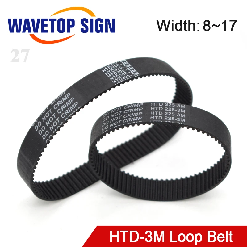 

HTD 3M Closed Loop Timing Belt Transmission Belts Perimeter 225 228 255 267 300 324 330 354mm Customized Width 8 9 10 15 17mm