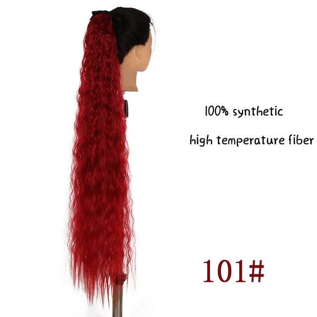 MSTN 30-Inch Synthetic Hair Fiber Heat-Resistant Straight Hair With Ponytail Fake Hair Chip-in Hair Extensions Pony Tail Wigs J101