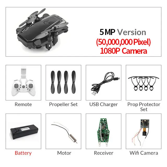 Black500WCamera Складной мини-Дрон с Радиоуправляемый квадрокоптер с камерой HD четырехъядерный с высокой фиксацией RC вертолет с безголовым режимом детские игрушки - Цвет: Black500WCamera