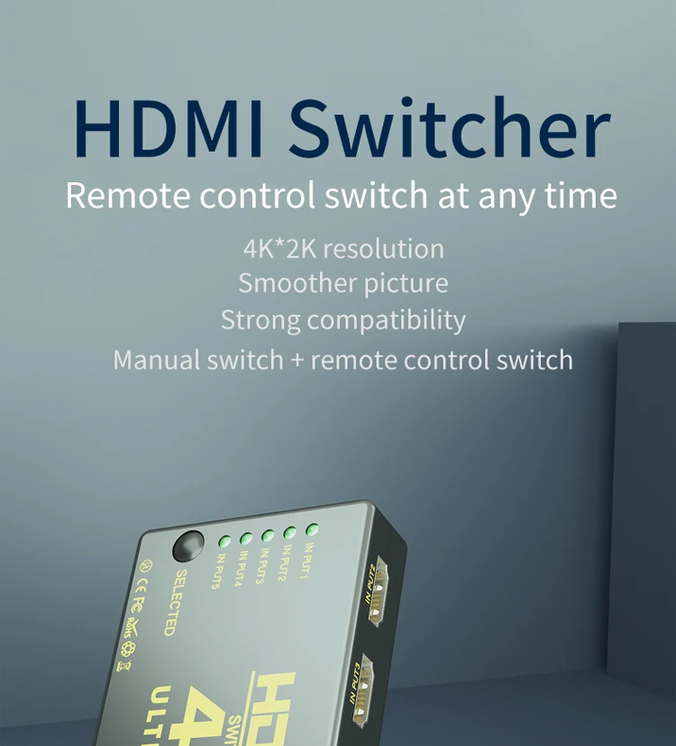 HDMI коммутатор 4K 3x1 3 вход 1 выход с ИК-пультом дистанционного управления для xbox 360 PS4 Smart Android HDTV 5 в 1 выход HDMI переключатель