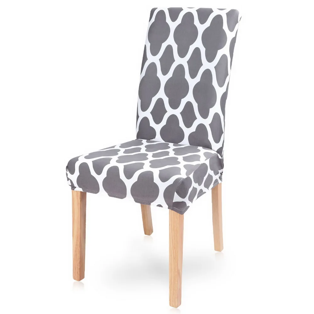 1/2/4/6 шт. геометрический эластичный спандекс покрывало для стула с принтом столовой твердой Цвет эластичные чехлов чехлы на стулья для Кухня - Цвет: C-1