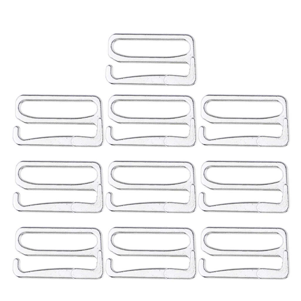 10 Pieces Metal Bra Strap Adjustment Adjuster Lingerie Slider Hooks Bikini Fasteners