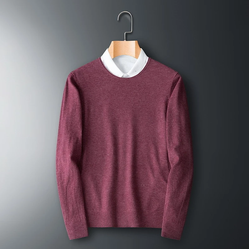 Новая мода пожарные эффекты цвет Trui нежные мужчины Trui Slim Fit Джемперы яркие картриджи восстановление корейский стиль повседневная одежда для мужчин - Цвет: Red wine