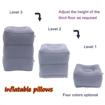 

Portable Travel Inflatable Footrest Pillow Airplanes Rest Sleeping Flocking Foot Mat For Kids Adult Foot Pad