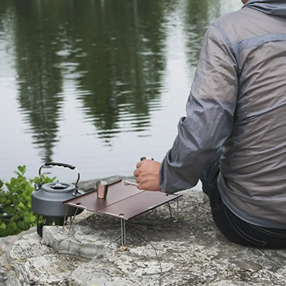 Mesa de Acampamento Caminhadas com Mesa de Alumínio Mesa para Trekking Mochila ao ar Portátil Leve Mini Livre 29.8*21*8.4cm 1 29.8*21*8.4cm mesa de acampamento portátil caminhadas com