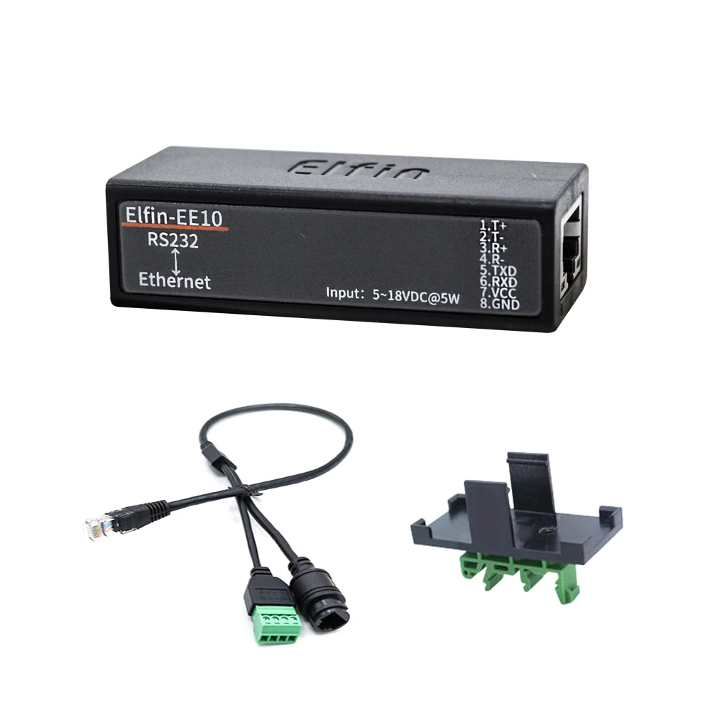 Convertidor de servidor de dispositivos Ethernet, puerto Serial RS232 a IOT Elfin-EE10, compatible con TCP/IP, Telnet, Modbus, protocolo TCP