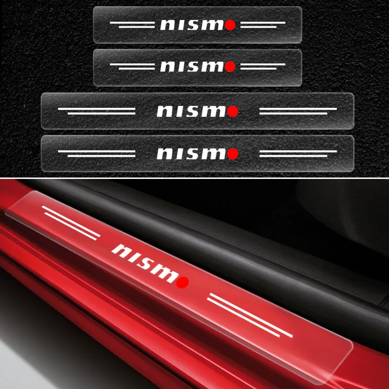 4 шт. прозрачная защитная пленка на порог автомобильной двери для Nismo GTR leaf Juke March