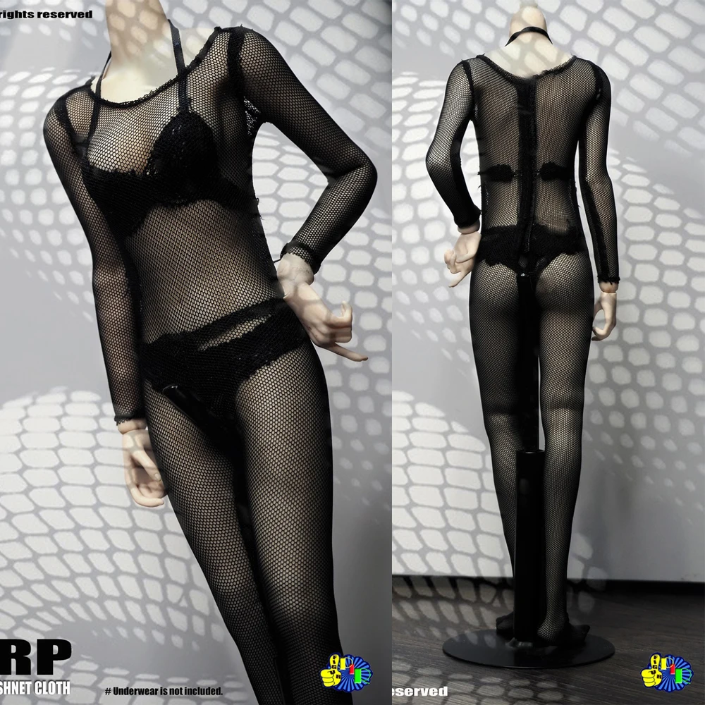 

1/6 Scale Female fishnet stockings fishnet jumpsuit Stockings woman puppet clothes 12 inch Female dolls in stock