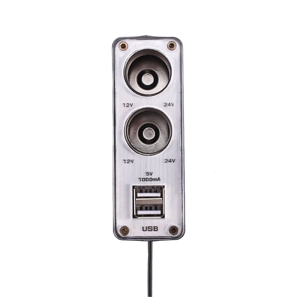 12V 2Way Car Auto Outlet Cigarette Lighter Dual USB Power Charger Adapter