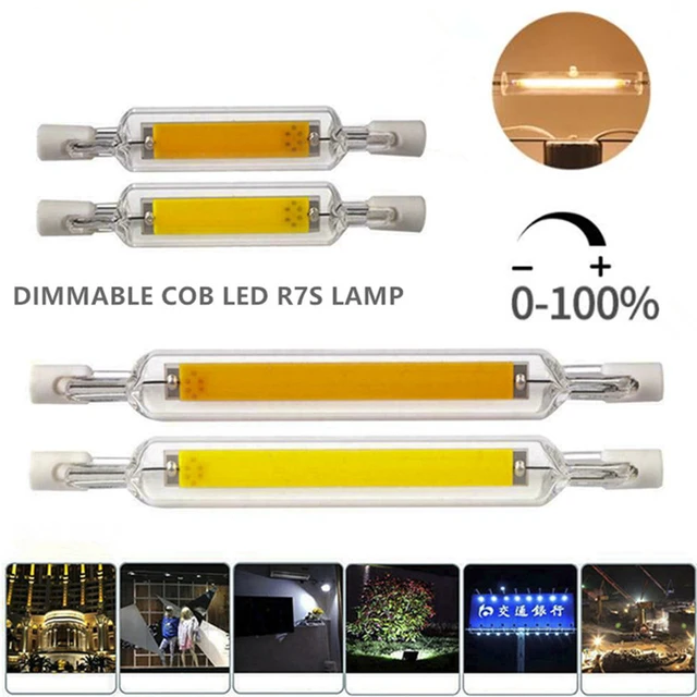 Dimmable R7s LED COB Corn Light Bulb Glass Tube Lamp 78mm 118mm Replace  Halogen